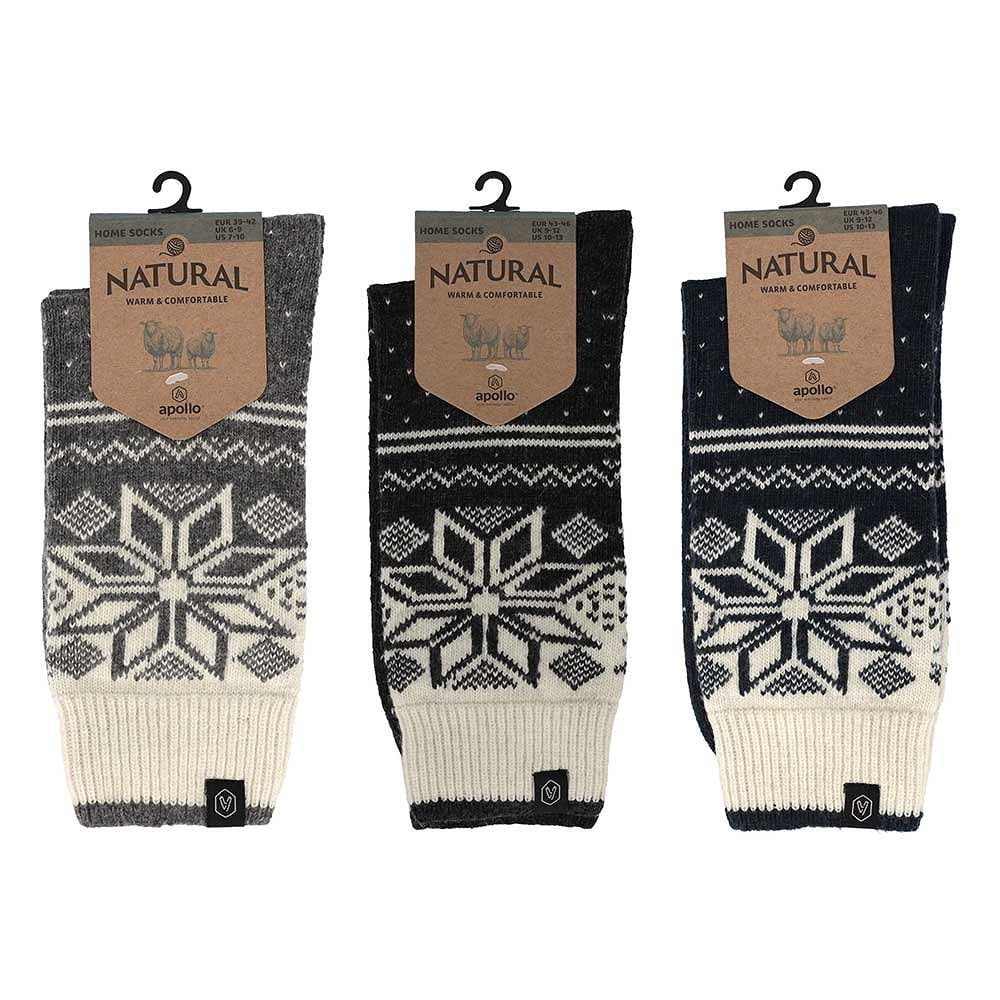 Wollene Herrensocken mit Norwegermuster – Bild 3