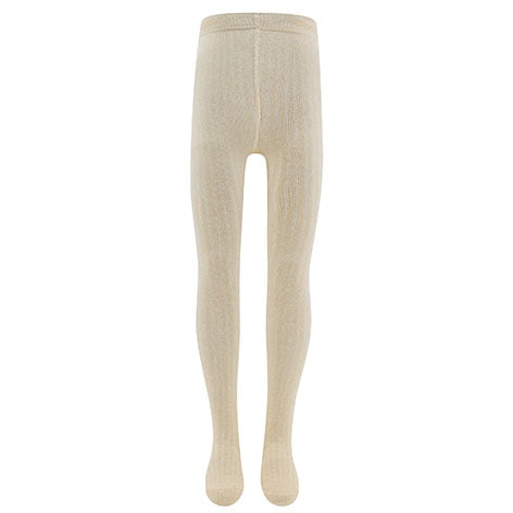 Kinderstrumpfhose aus Baumwolle mit Rippmuster und Lurex