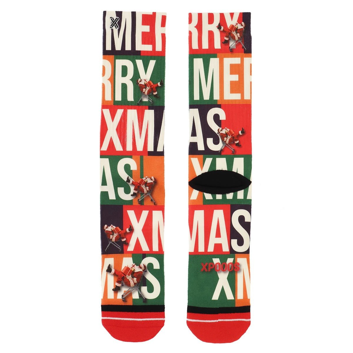 XPOOOS Socken mit Xmas Santa-Print
