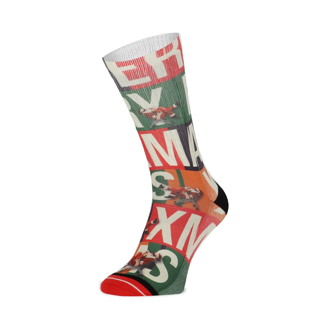 XPOOOS Socken mit Xmas Santa-Print
