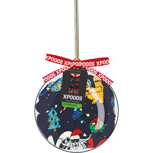 XPOOOS Socken mit Xmas Bauble Space Dome-Print