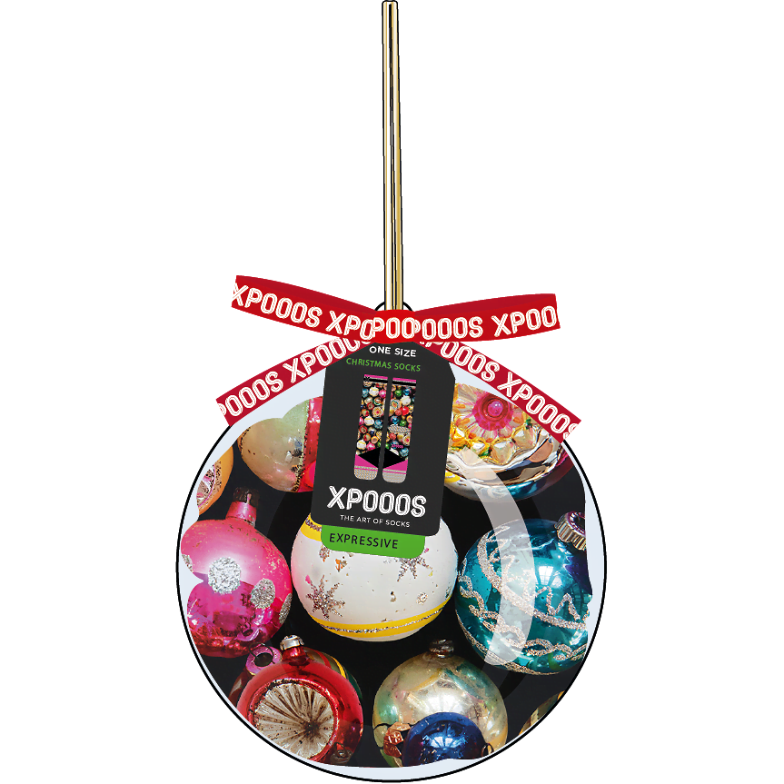 XPOOOS Socken mit Xmas Bauble Shiny Baubles-Print