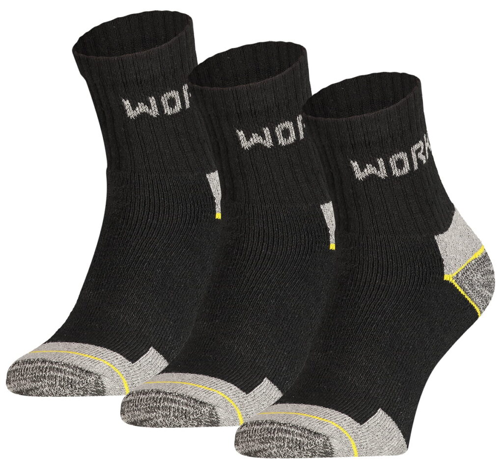 Halblange Arbeitssocken aus Baumwolle – 3 Paar