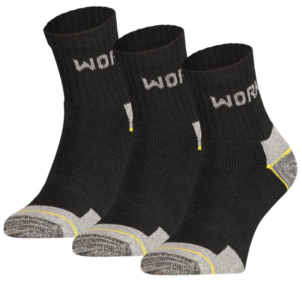 Halblange Arbeitssocken aus Baumwolle – 3 Paar