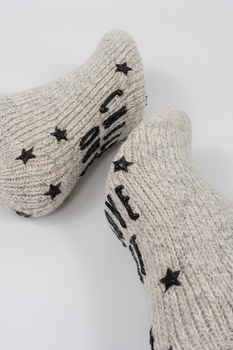 Wollbettsocken mit Antirutsch