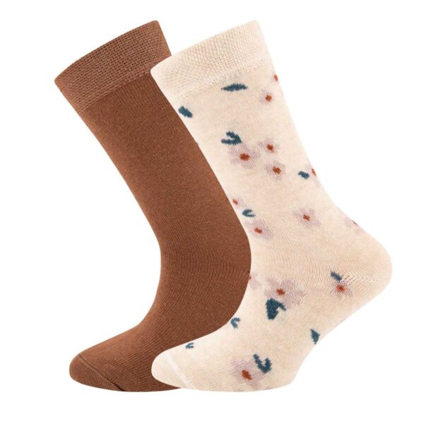 Kindersocken mit Uni-/Blumen-Print