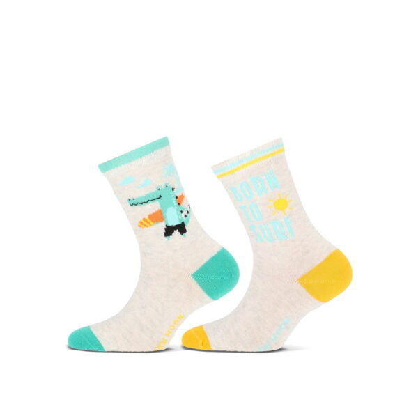 Baumwoll-Kindersocken mit Krokodillen-Print