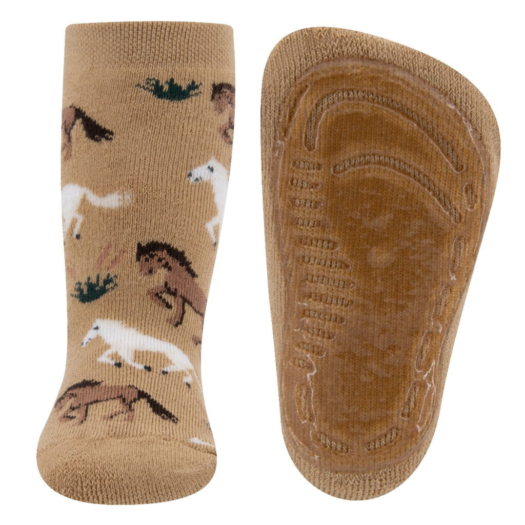 Anti-Rutsch-Kindersocken mit Pferde-Print – Bild 2