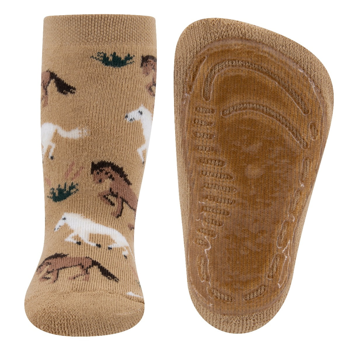 Anti-Rutsch-Kindersocken mit Pferde-Print