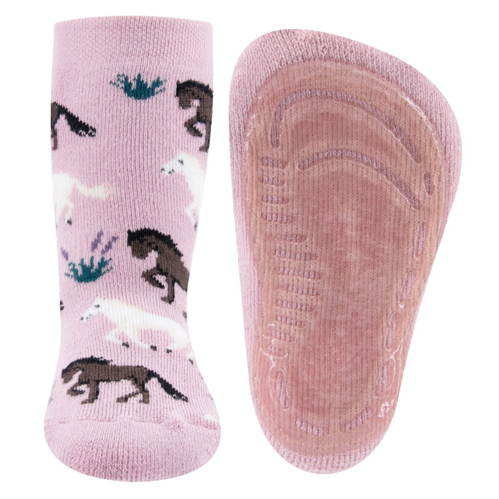 Anti-Rutsch-Kindersocken mit Pferde-Print