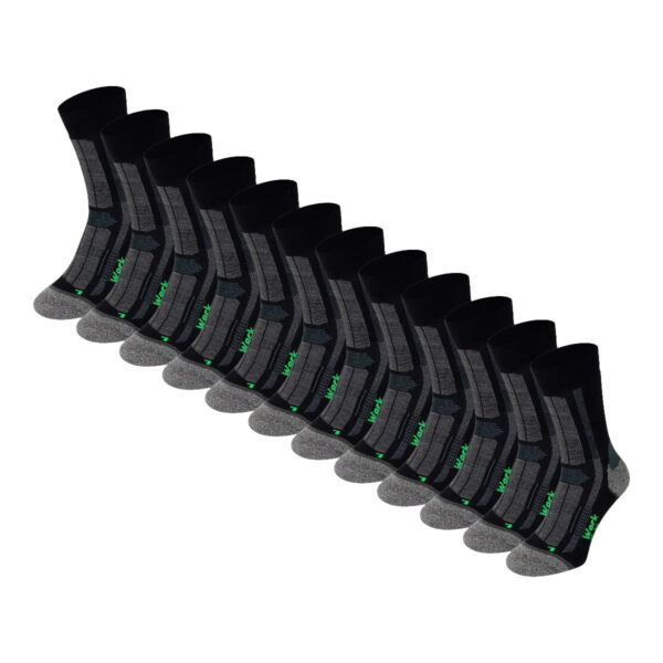 Bambus-Arbeitssocken mit Frottee-Sohle 12er-Pack