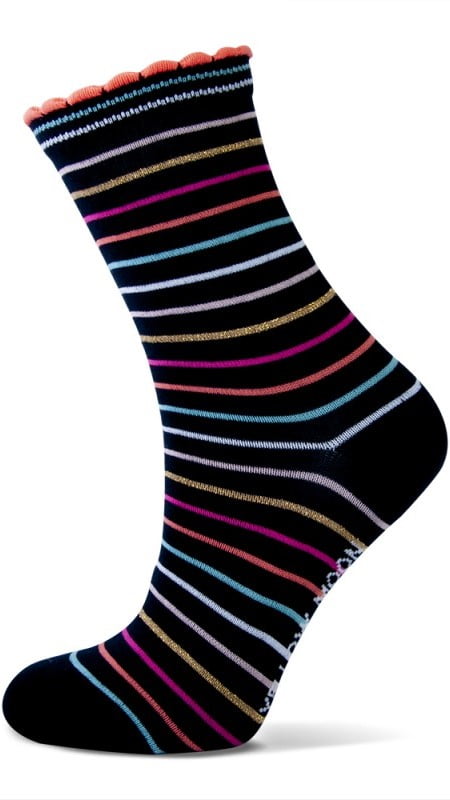 Baumwoll Mädchen Socken mit Punkten und Streifen – Bild 3