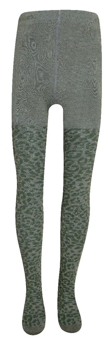 Baumwolle Kinderstrumpfhose mit Leopardenmuster Olive