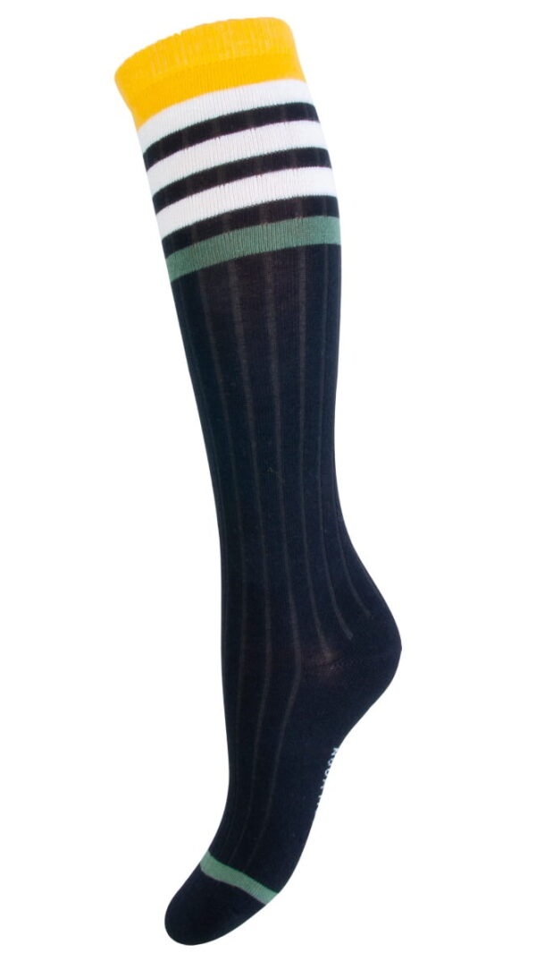 Kinder-Kniestrümpfe mit Rippen und breiten Streifen