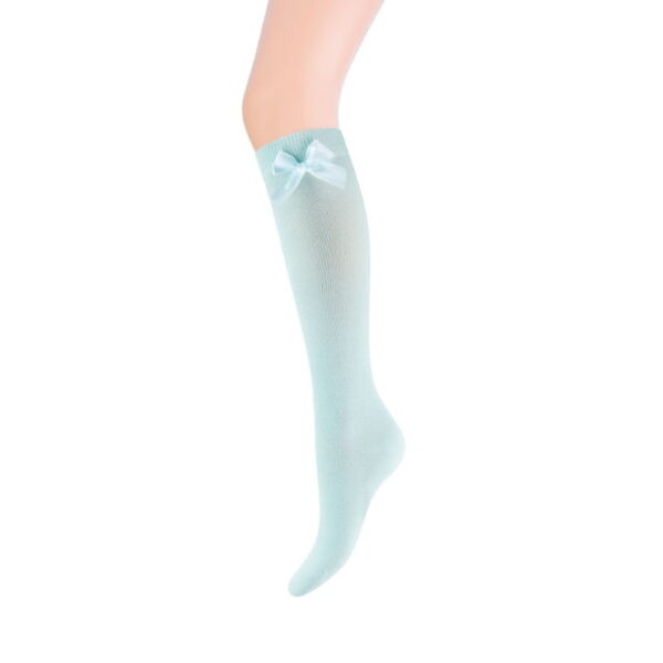 Kinder-Kniestrümpfe aus Baumwolle mit großer Schleife
