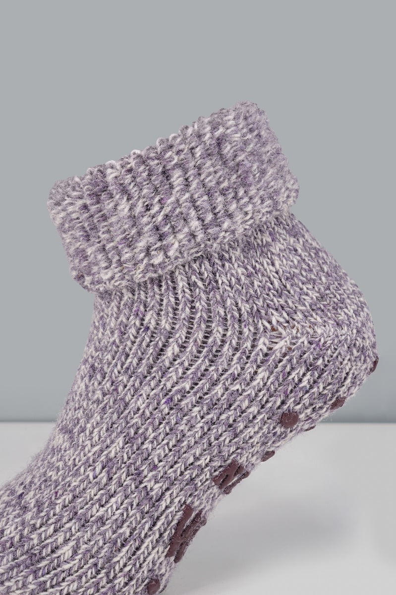 Wollene Damen-Haussocken mit Anti-Rutsch