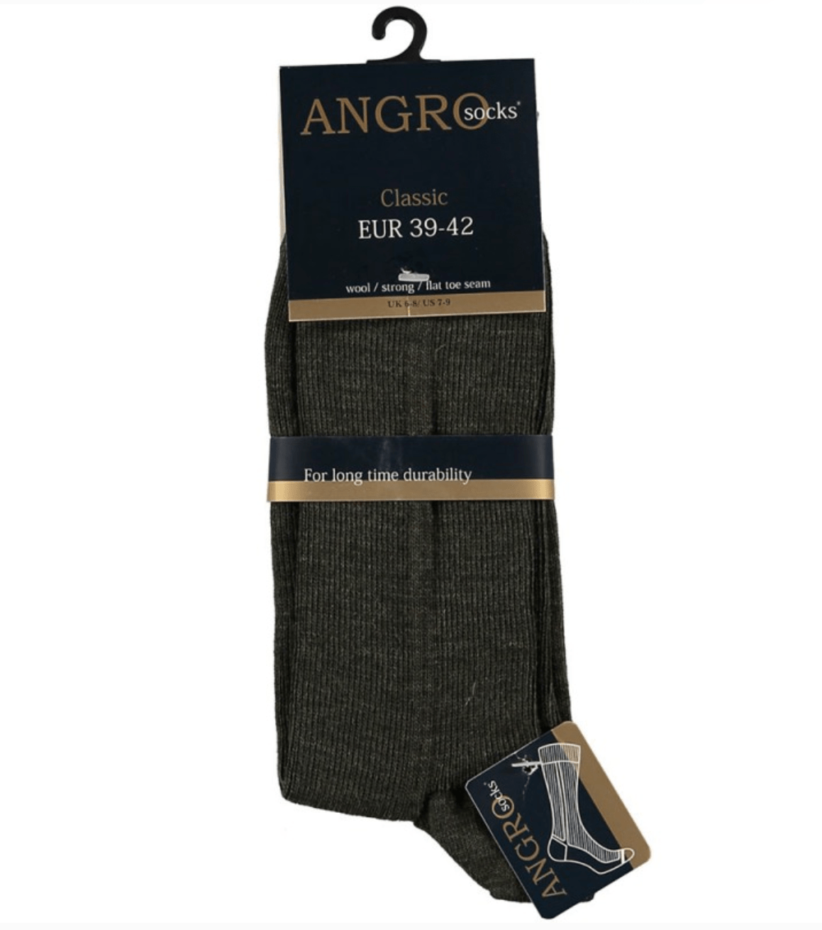 Herrensocken aus 42 % Wolle.