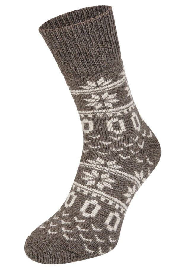 Dicke Wollsocken mit Norwegischem Muster