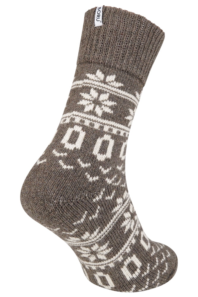 Boru | Dikke wollen sokken met Noors patroon | sokken-online.nl