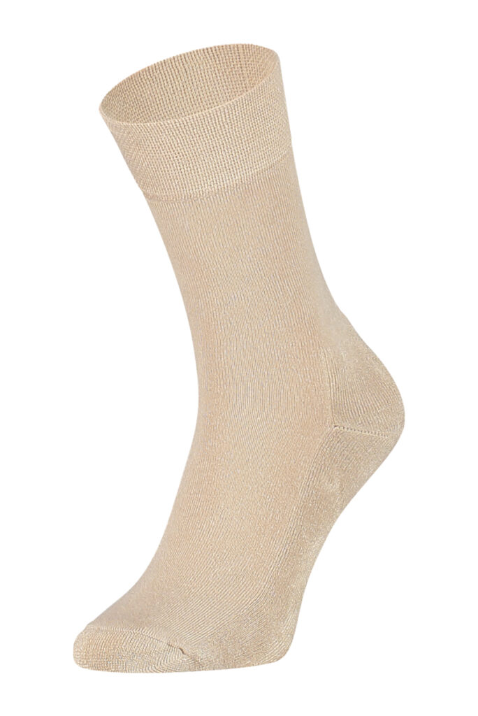 Sokken Online-eureka-bamboe-hoge-sokken-met-badstof-zool-bbsz001-sand