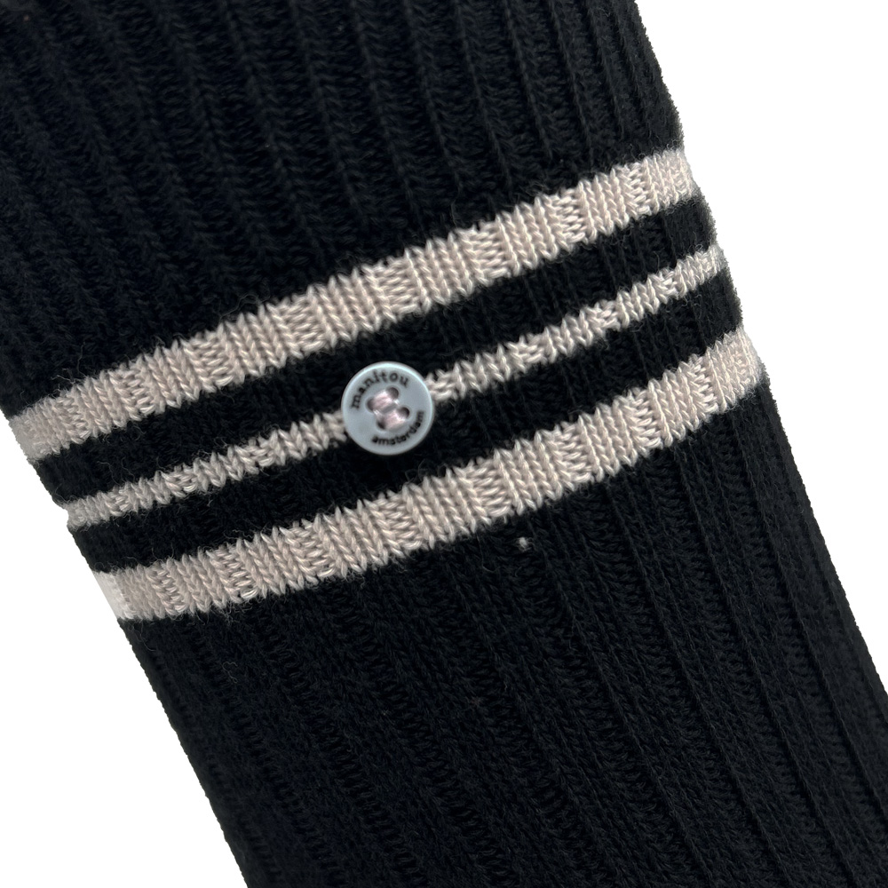 Unisex Ripp-Streifensocken schwarz – Bild 2