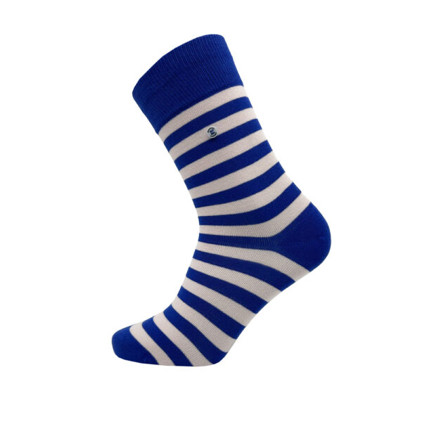 Unisex gestreifte Socken blau & puderrosa