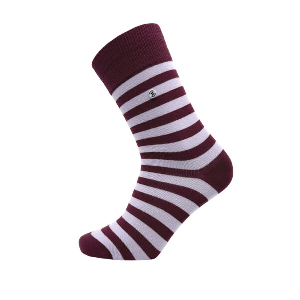Unisex gestreifte Socken bordeaux & altrosa