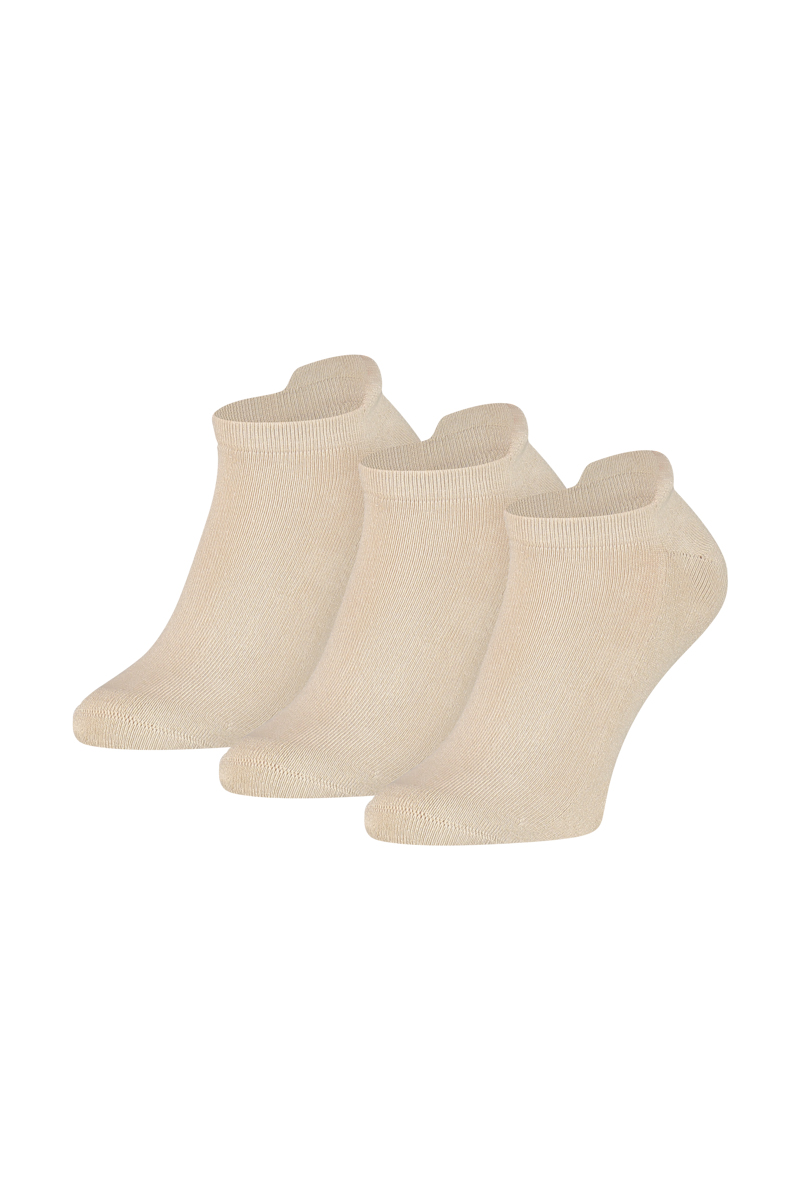 Sneakersokken van katoen met badstofzool-beige