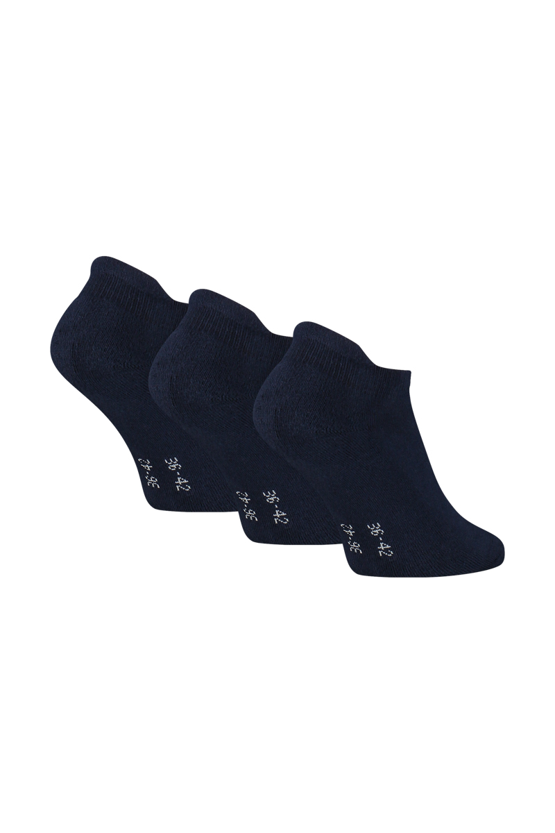 Sneaker-Socken aus Baumwolle mit Frotteesohle – 3 Paar