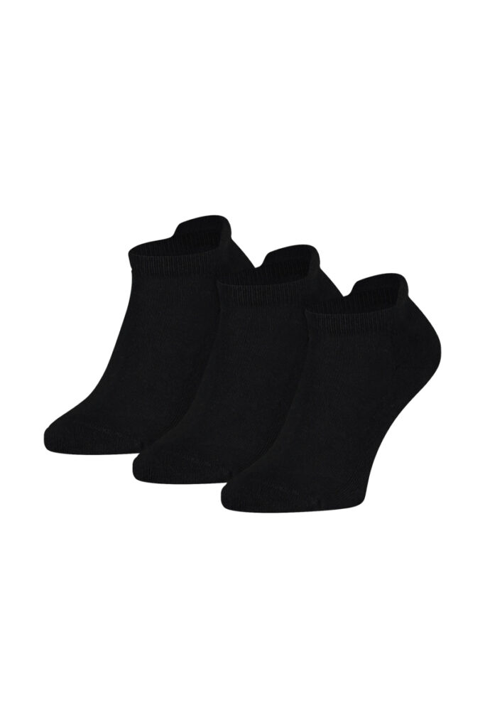 Sneakersokken van katoen met badstofzool-zwart