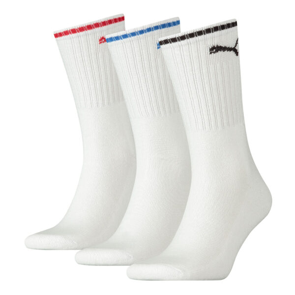Unisex Puma Crew Socken mit Streifen – 3er-Pack